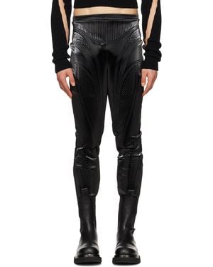 Mugler Black Embossed Trousers