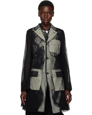 Comme des Garçons Nylon Tulle & Cotton Cloth Blazer - Black