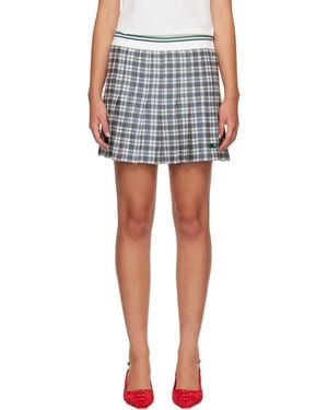 Burberry Pleated Check Tennis Miniskirt - Blue