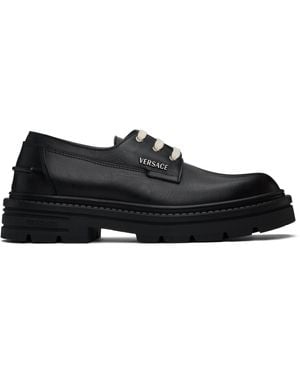 Versace Derbys Adriano Noirs À Laçage