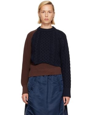 Sacai Cotton Cashmere Knit Jumper - Blue