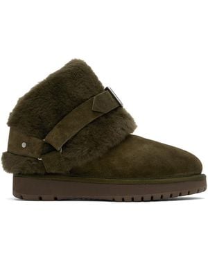 Burberry Suede & Shearling Chubby Boots - Green