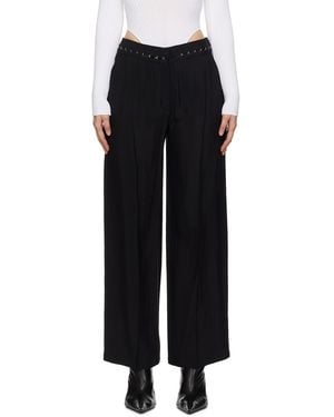 Mugler Black Hook & Eye Trousers