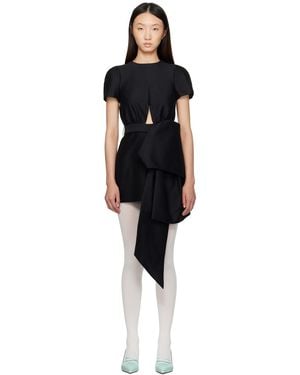ShuShu/Tong Bowknot Patchwork Minidress - Black