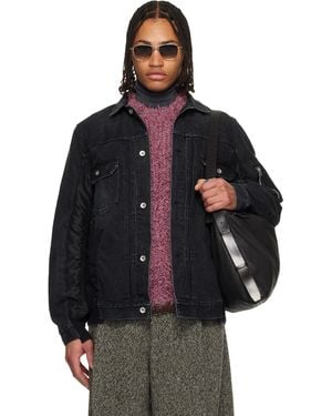 Sacai Nylon Twill & Denim Jacket - Black