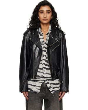 R13 Moto Leather Jacket - Black