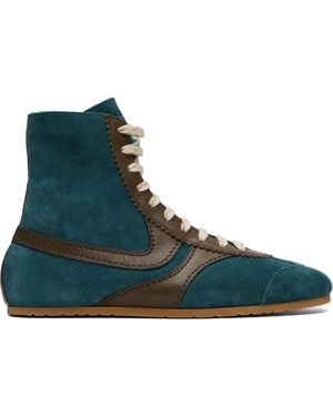 Dries Van Noten Khaki Suede Trainers - Green