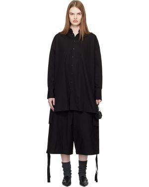 Yohji Yamamoto Broad Button Detail Shirt - Black