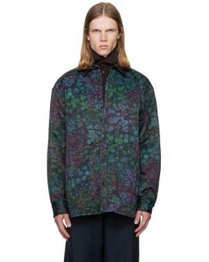 Dries Van Noten Padded Floral Overshirt - Blue