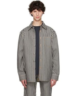 Bottega Veneta Off- Striped Shirt - Black