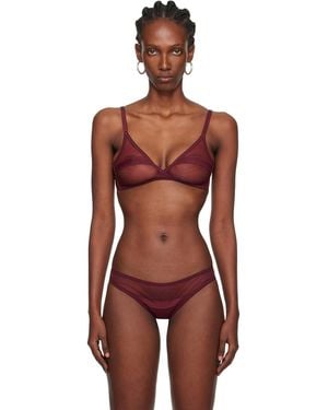 Yasmine Eslami Burgundy Serena Soft Bra - Red