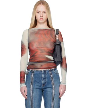 Jean Paul Gaultier 'The Blurry Roses' T-Shirt - Blue
