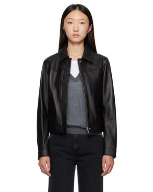 Loulou de Saison Ascot Leather Jacket - Black