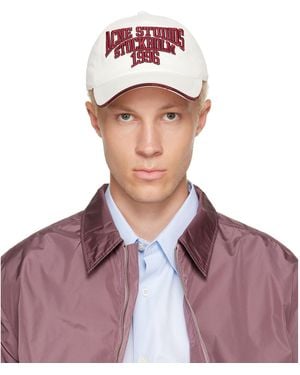 Acne Studios Off- Embroidered Logo Cap - Purple