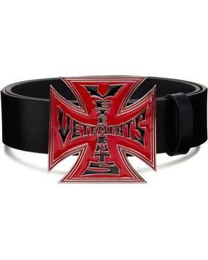 Vetements Biker Cross Logo Jumbo Belt - Red