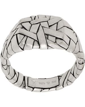 Tom Wood Quilt Small Ring - Metallic