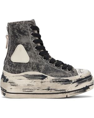 R13 Distressed Tall Kurt Trainers - Black
