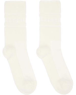 Sacai Off- Pile Logo Socks - White