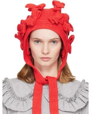 Comme des Garçons Bonnet De Style Capuche Rouge À Boucles