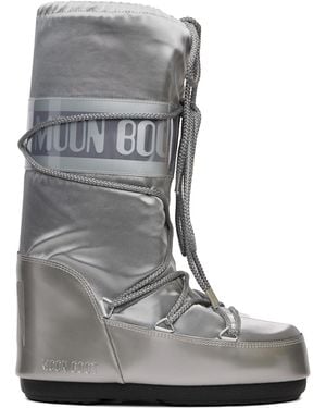 Moon Boot Icon Glance Satin Boots - Grey