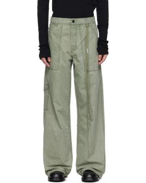 Ann Demeulemeester Monder Workwear Comfort Cargo Trousers - Green