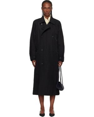 LE17SEPTEMBRE Crisp Raglan Trench Coat - Black