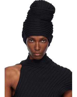 Issey Miyake Bonnet As It Is Noir En Tricot