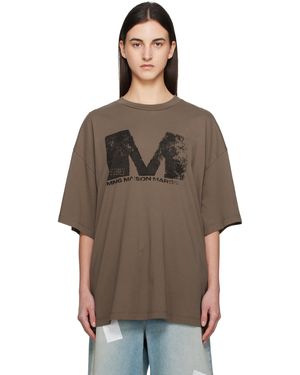 MM6 by Maison Margiela Sunbleached Logo T-Shirt - Brown