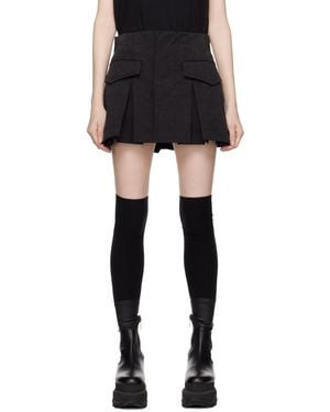 Sacai フェイクスエード ラップ スコート - ブラック