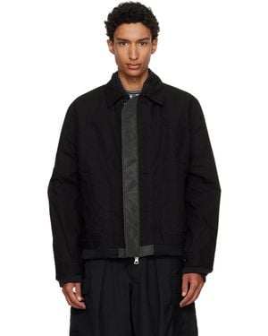Sacai Khaki Nylon Twill X Rip Stop Blouson Reversible Jacket - Black