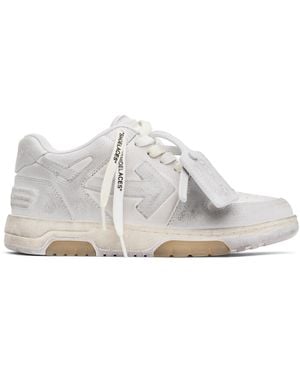 Off-White c/o Virgil Abloh グレー＆オフホワイト 'Out Of Office' Vintage レザースニーカー