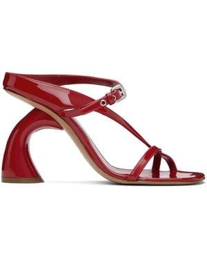Dries Van Noten レッド Strappy Sculptural ヒールサンダル