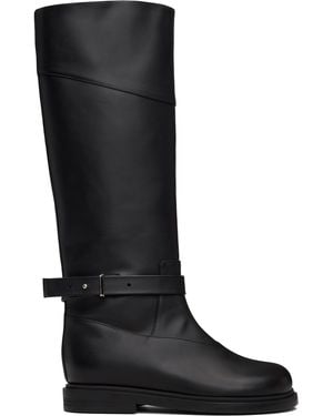 EPINGLER Belted Angt Long Tall Boots - Black