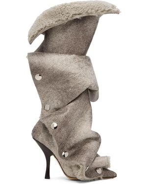 Y. Project Bottes Grises À Boutons-Pression
