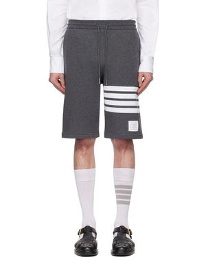Thom Browne グレー 4-Bar クラシック ループバック ショートパンツ - ブラック