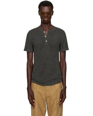 RRL Button Placket Henley - Black