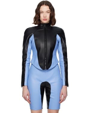 Abra Wet Leather Jacket - Black