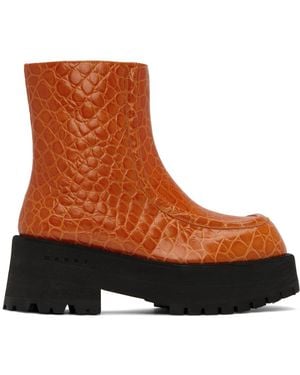 Marni Zip Boots - Brown