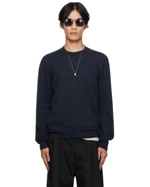 Maison Margiela Suede Elbow Patch Sweater - Blue