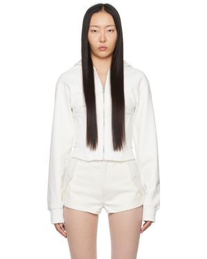Dion Lee ホワイト Corset フーディ
