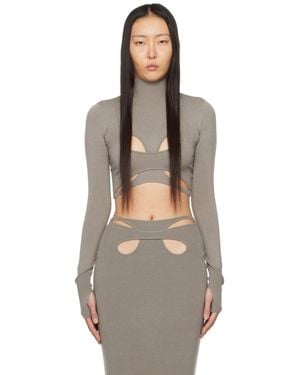 Dion Lee Taupe Mobius Loop Long Sleeve T-shirt - Black