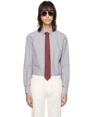 ZEGNA Grey Stripes Shirt - Multicolour