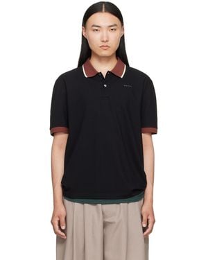 Marni Polo Noir À Logo Brodé