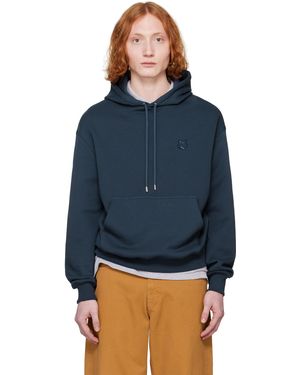 Maison Kitsuné ネイビー ボールド フォックスヘッド パッチ コンフォート フーディ - ブルー