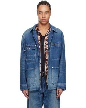 vowels Chore Denim Jacket - Blue