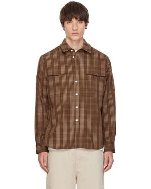 Ami Paris Classic Fit Flap Pocket Shirt - Brown