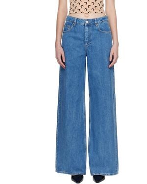 Marine Serre Moon Laser High-Waist Flare Jeans - Blue