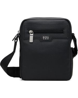 BOSS Grained Faux-Leather Pouch - Black