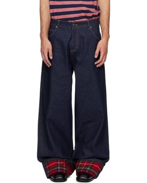 Charles Jeffrey Scarf Wide Leg Jeans - Blue