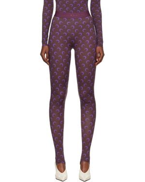 Marine Serre Recycled Moon Jersey Stirrup Leggings - Purple